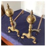 Antique Brass Andirons