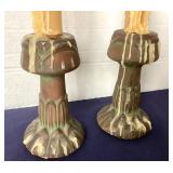 Peters & Reed Moss Aztec Candlesticks