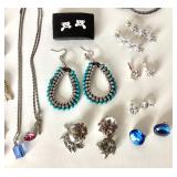Group of Costume Jewelry: Earrings and Pendants