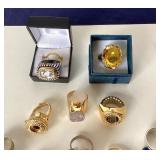 Group of Costume Jewelry: Pins and Rings