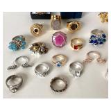 Group of Costume Jewelry: Pins and Rings