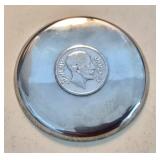 1932 Iraqi Silver Coin Mounted in Silver Tray