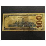 24K Gold Foil $100 Dollar Note