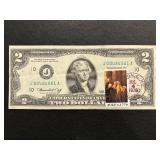 1976 Green Seal $2 Dollar Note with Postmark