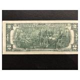 1976 Green Seal $2 Dollar Note with Postmark