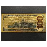 24K Gold Foil $100 Dollar Note