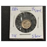 1886 1/4 Real Silver