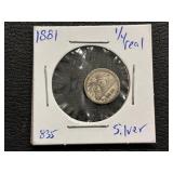 1881 1/4 Real Silver