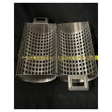 BBQ Dragon Charcoal Basket Set - Stainless Steel Perforated Cylinders (2-Pack)