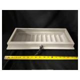 Lockable Glass-Top Coin Display Case - 18 in L, Powder-Coated Metal with 2 Keys