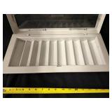 Lockable Glass-Top Coin Display Case - 18 in L, Powder-Coated Metal with 2 Keys