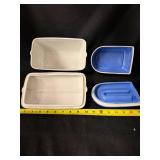 Westinghouse Hall Blue Ceramic Casserole Set - Lidded Dishes, USA Made