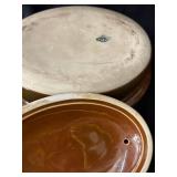 Ohio Pottery Teapot & Casserole - Brown Glaze, 337 Mark, Antique Cheese Dish and Asian Ceramic Box