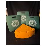 Foamation Cheesehead Wedge & Lambeau Field Seat Cushions - Green Bay Packers Memorabilia Set