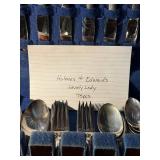 Holmes & Edwards Lovely Lady Inlaid 75-Piece Silverware Set in Blue Case