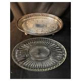 Vintage Glassware & Metalware Lot - 2 Gold-Plated Pewter Goblets, 8 Cut-Glass Bowls, 2 Emerald Green Vases