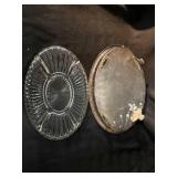 Vintage Glassware & Metalware Lot - 2 Gold-Plated Pewter Goblets, 8 Cut-Glass Bowls, 2 Emerald Green Vases