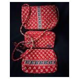 Vera Bradley Red Floral Quilted Bag Set - 3-Piece