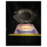 Bella Cucina Pig Sign & BAR-B-Q Pig Sign