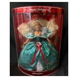 Barbie Happy Holidays Special Edition Emerald Green Satin Gown Doll With Victorian Collar