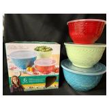 The Pioneer Woman - 6-Piece Melamine Serving Bowls Set with Lids