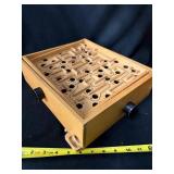 Labyrinth Wooden Marble Maze Puzzle - 60-Hole Drawer Box, Made in Sweden