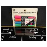 The Family Weekly Calendar Chalkboard with Neon Marker Set - Gold Frame