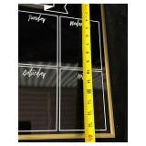 The Family Weekly Calendar Chalkboard with Neon Marker Set - Gold Frame