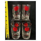 B-1 Lemon Lime Soda Glass Tumblers (Lot of 4)