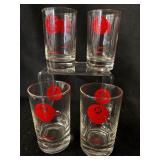 B-1 Lemon Lime Soda Glass Tumblers (Lot of 4)