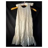 Shepherd Christening Gown & Lace Bonnet - White Lace Overlay