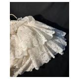 Shepherd Christening Gown & Lace Bonnet - White Lace Overlay
