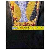 Textile Lot  - Handcrafted Cat Quilt Art, Vibrant Aquatic Life Quilt Runner,  Asian Textiles Silk Embroidery (Lot of 4)