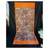 Textile Lot  - Handcrafted Cat Quilt Art, Vibrant Aquatic Life Quilt Runner,  Asian Textiles Silk Embroidery (Lot of 4)