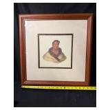 Omakas Chief Ong-Pa-Ton Native American Portrait Print Framed 18x18 Square