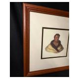 Omakas Chief Ong-Pa-Ton Native American Portrait Print Framed 18x18 Square