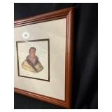 Omakas Chief Ong-Pa-Ton Native American Portrait Print Framed 18x18 Square