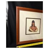 Pa-She-Pa-Haw Sauk Chief Native American Portrait Print Framed 18x18 Square