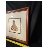 Pa-She-Pa-Haw Sauk Chief Native American Portrait Print Framed 18x18 Square