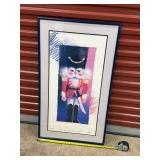 Nutcracker Soldier Artwork Print - Inscribed & Signed Framed in Blue Frame
