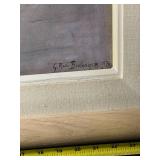 Graciela Rodo Boulanger 1976 Signed Framed Painting - Three Figures on Wheels