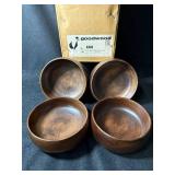 Goodwood No. 444 - 4-Piece Drum-Shape Wooden Salad Bowl Set