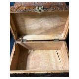 Carved Wood Jewelry Box Set, 3-Piece Nested Boxes with Brass Hardware