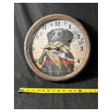 Winchester Dog Clock - Round Rustic Wall Clock with Bird Motif