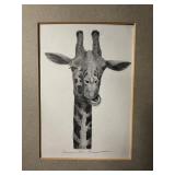 Lou Ferreri Signed Animal Portrait Prints - Pig, Giraffe & Rabbit (Lot of 3)