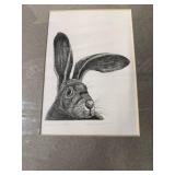 Lou Ferreri Signed Animal Portrait Prints - Pig, Giraffe & Rabbit (Lot of 3)