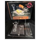 Housewares Acrylics Cheese & Cracker Serving Set with Tray, Cracker Bin, Slicer & 12 Picks