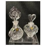 Bohemia Lead Crystal Perfume Bottles - Rose & Heart Stoppers