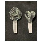 Bohemia Lead Crystal Perfume Bottles - Rose & Heart Stoppers