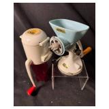 Dazey Atomic Rocket Triple Ice Crusher & Spong British Meat Mincer - Vintage Kitchen Collectibles